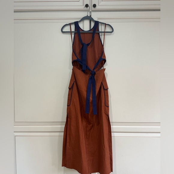 STAUD Bree gathered linen-blend halterneck midi dress (SD2) - Picture 9 of 11